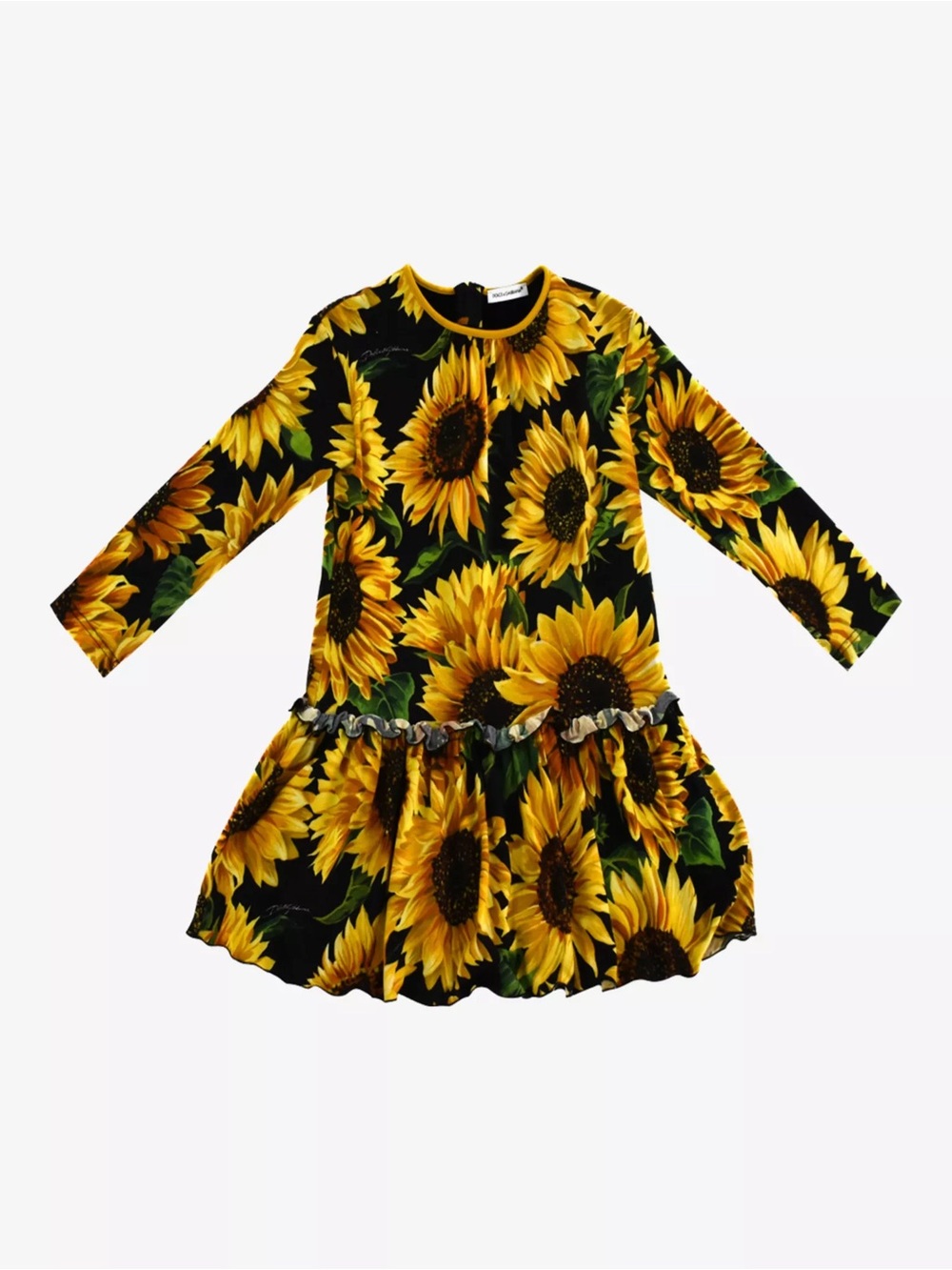 Dolce & Gabbana Black Sunflower Dress